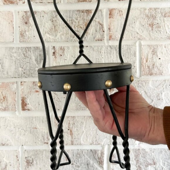 Doll Sized Ice Cream Parlor Chair, Wrought Iron Doll Chair, Vintage Doll Chair - Picture 7 of 8